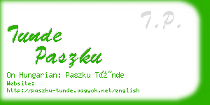 tunde paszku business card